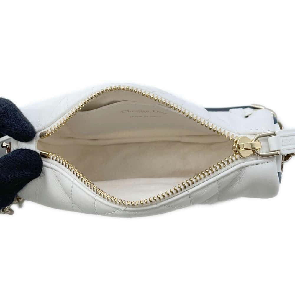 Dior Vibe Hobo Shoulder Bag White S7200ONOA Leather Size micro