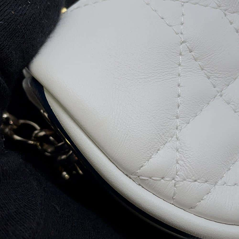 Dior Vibe Hobo Shoulder Bag White S7200ONOA Leather Size micro