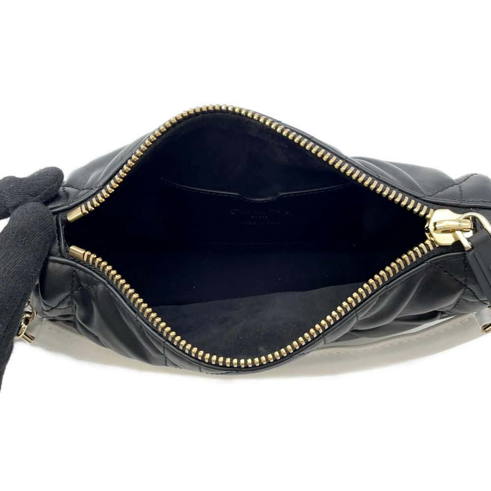 Dior Vibe Hobo Shoulder Bag Black M7200ONOA Leather Size Small