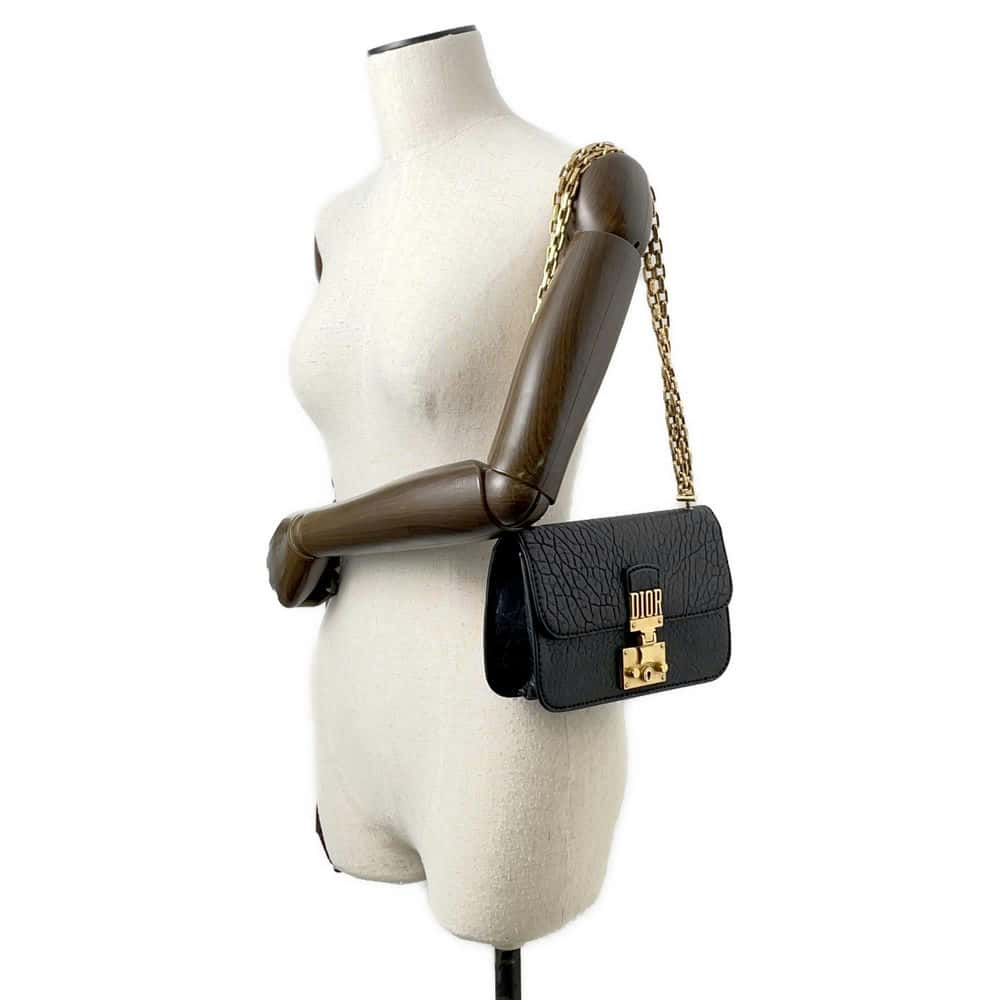 Dior Addict 2WAY ChainShoulder Bag Black Leather