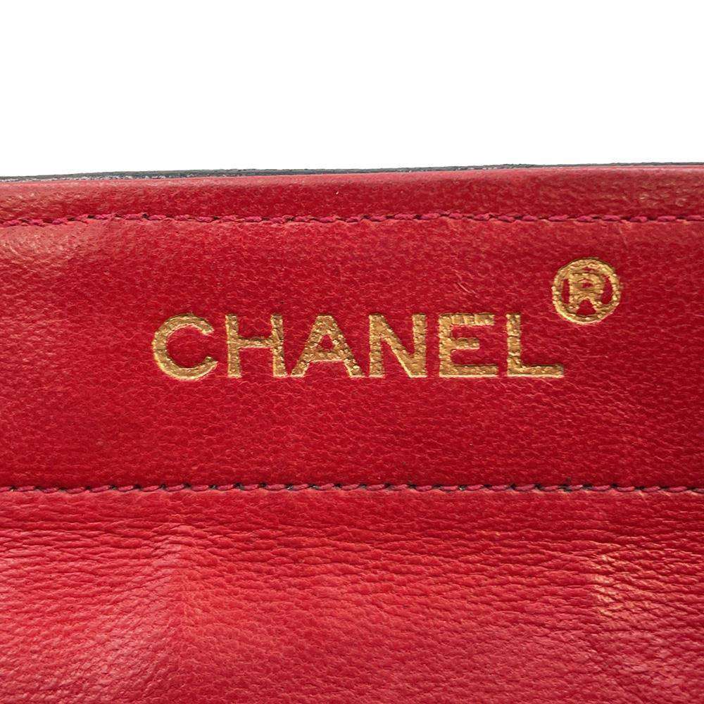 CHANEL Matelasse Chain Shoulder Bag Red/Navy Lambskin