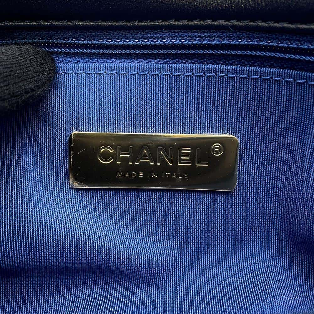 CHANEL 19 Chain Shoulder Bag Blue Fur