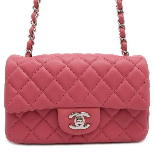 CHANEL Mini Matelasse ChainShoulder Bag Pink A69900 Lambskin Size Mini