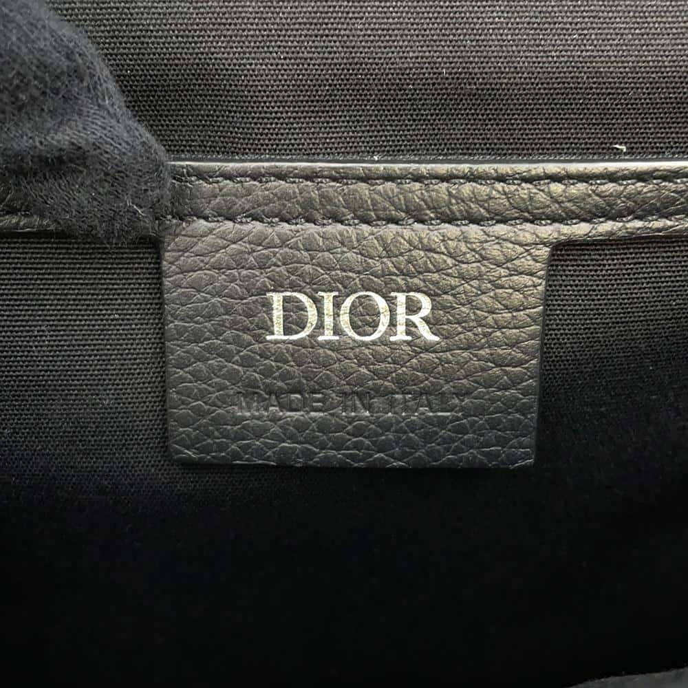 Dior Saddle flap shoulder bag Black 1ADPO049YKS_H00N Canvas Calf Leather Size Small