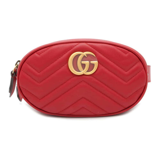 GUCCI GG Marmont Crossbody Bag Red 476434 Leather