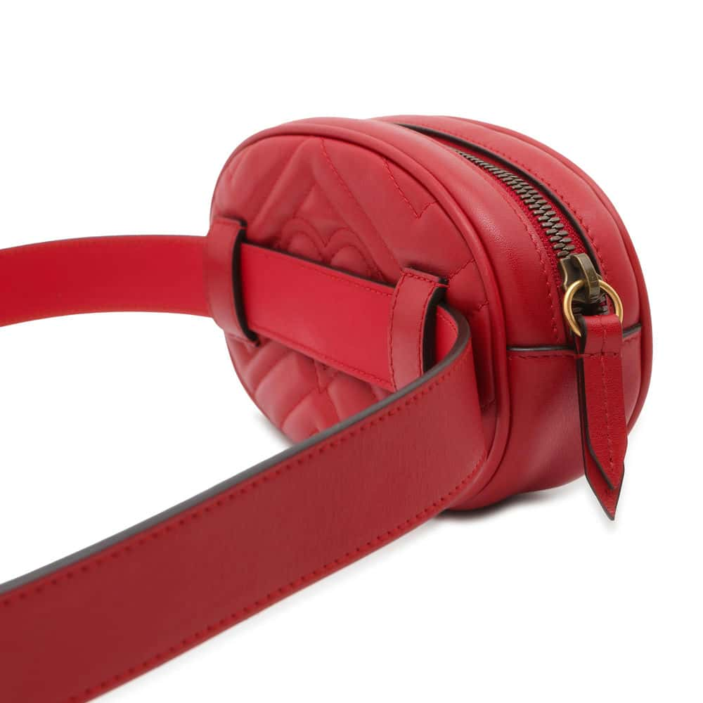 GUCCI GG Marmont Crossbody Bag Red 476434 Leather