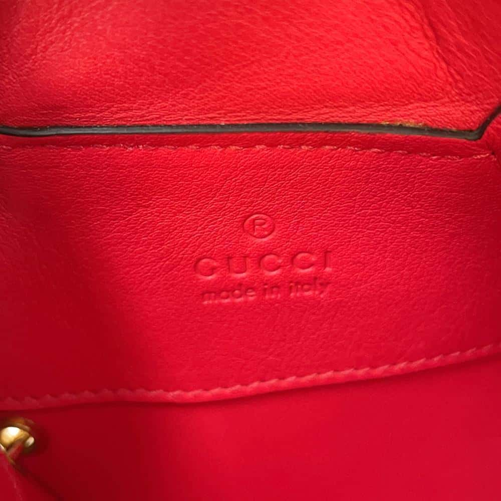 GUCCI GG Supreme Heart LOVE ChainShoulder Red/Beige 678131 PVC Coated Canvas Size Small