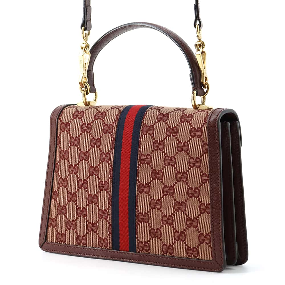 GUCCI Offdia 2way Shoulder Bag Bordeaux 651055 Canvas Leather