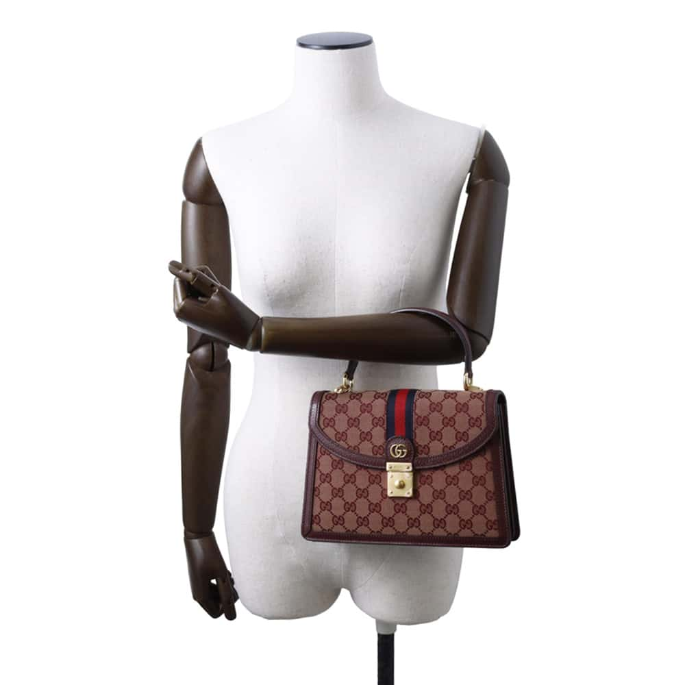 GUCCI Offdia 2way Shoulder Bag Bordeaux 651055 Canvas Leather