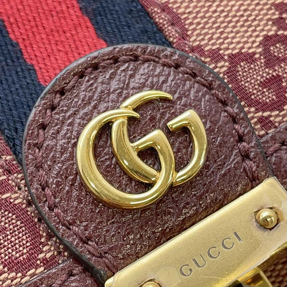 GUCCI Offdia 2way Shoulder Bag Bordeaux 651055 Canvas Leather