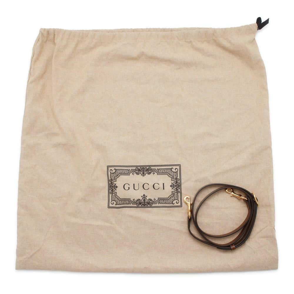 GUCCI Jackie 1961 2way Shoulder Bag Brown/Beige 649015 GG SupremeCanvas Leather Size Large