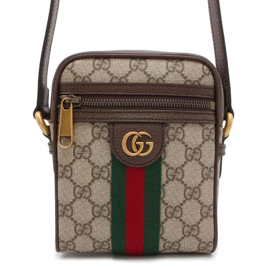 GUCCI GG Supreme Offdia Shoulder Bag Beige/Brown 598127 GG Canvas Leather