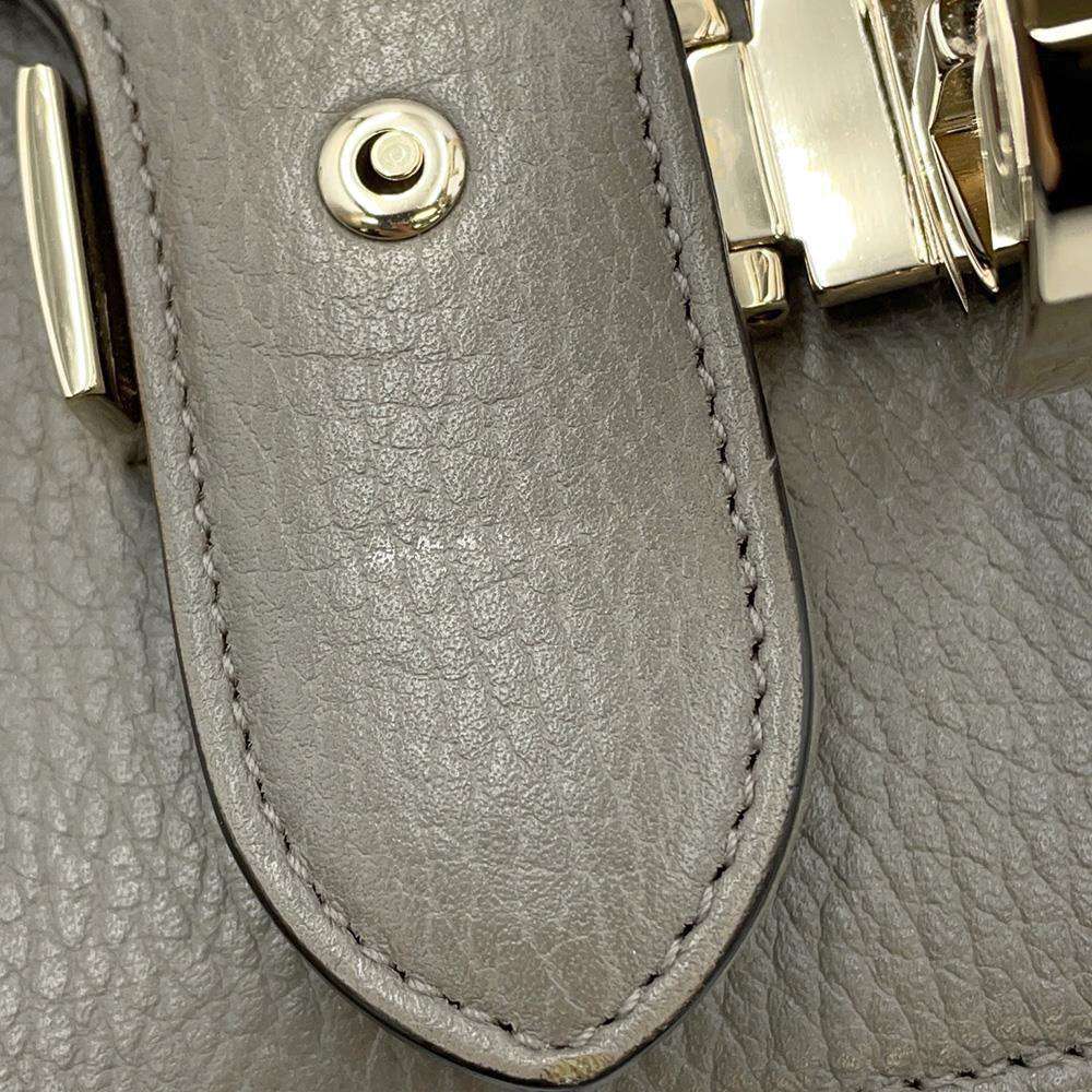 GUCCI Interlocking G ChainShoulder Bag Gray 510304 Leather