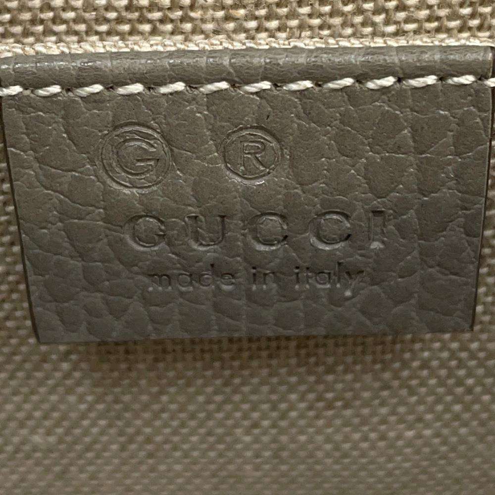 GUCCI Interlocking G ChainShoulder Bag Gray 510304 Leather