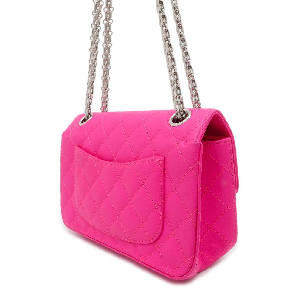 CHANEL 2.55 ChainShoulder Bag shocking pink AS0874 Leather Size Mini