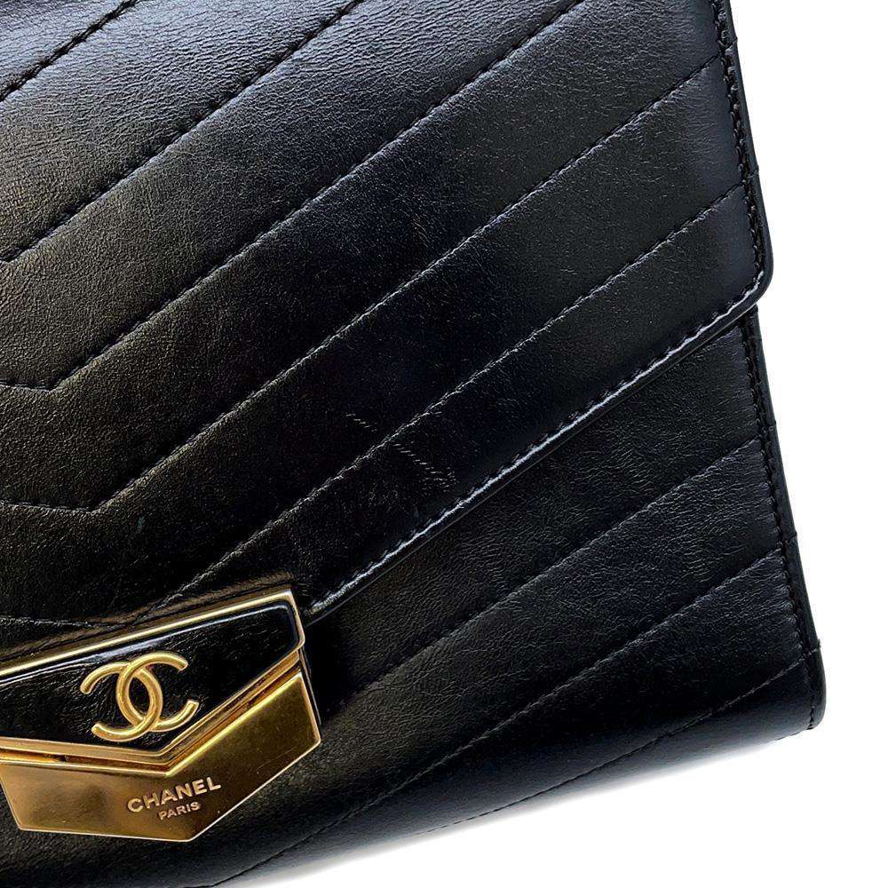 CHANEL V Stitch ChainShoulder Black A57491 Leather