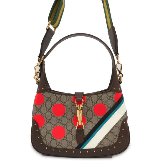 GUCCI Jackie1961 Geometric Print Small Shoulder Bag Beige/Brown/Multicolor 678843 PVC Leather Size Small