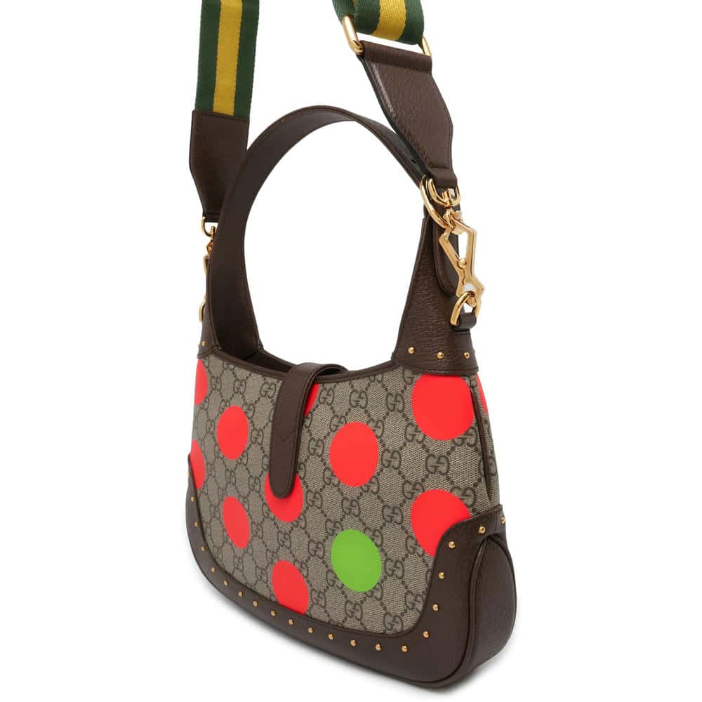 GUCCI Jackie1961 Geometric Print Small Shoulder Bag Beige/Brown/Multicolor 678843 PVC Leather Size Small