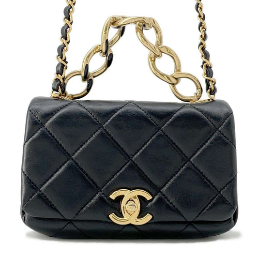 CHANEL Matelasse ChainShoulder Bag Black AS3365 Lambskin