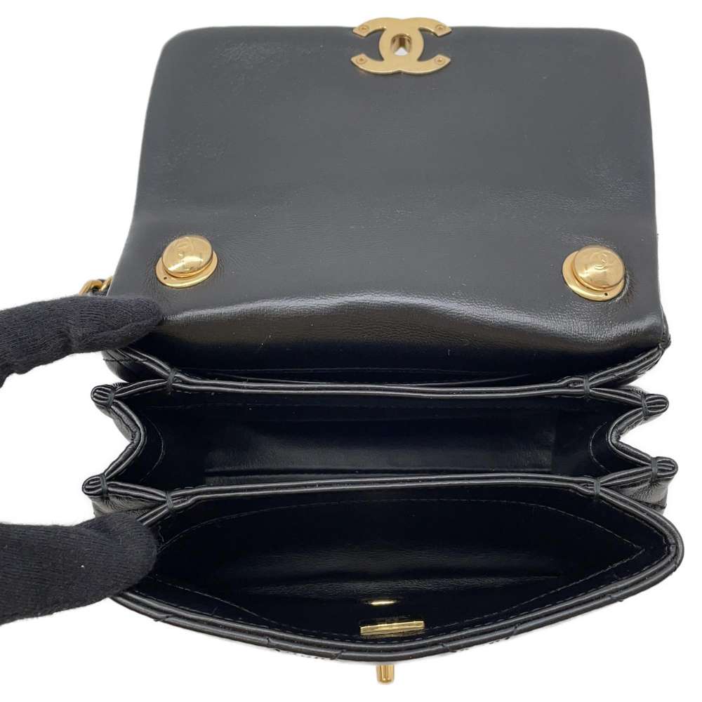 CHANEL Matelasse ChainShoulder Bag Black AS3365 Lambskin