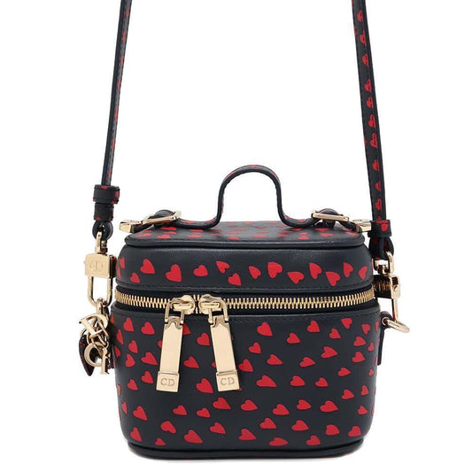 Dior Heart Shoulder Mini Vanity Navy/Red S09180SGA Leather