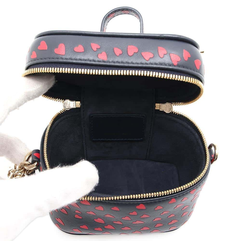 Dior Heart Shoulder Mini Vanity Navy/Red S09180SGA Leather