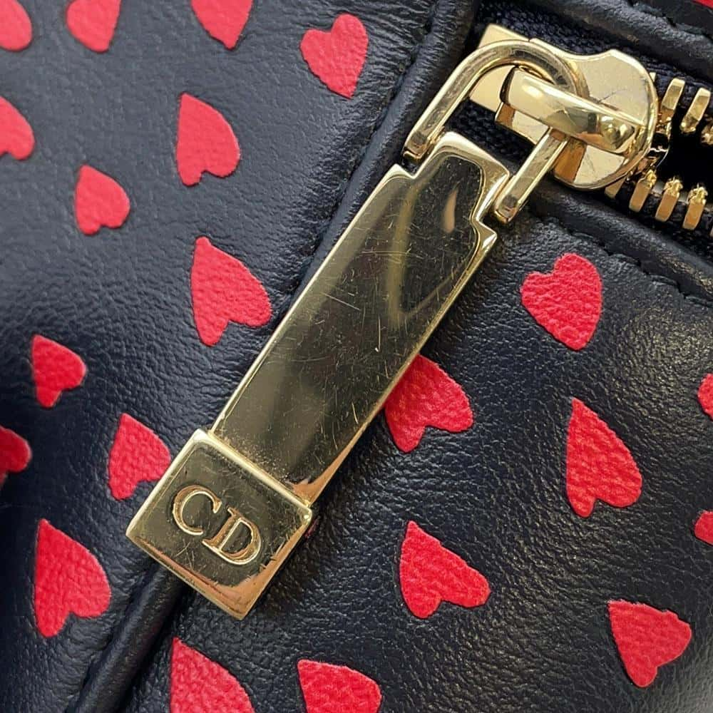 Dior Heart Shoulder Mini Vanity Navy/Red S09180SGA Leather