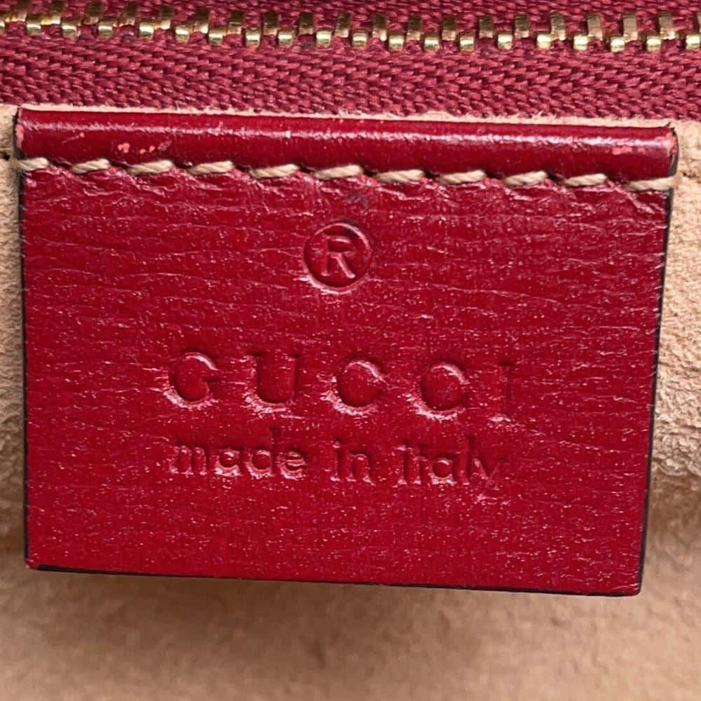 GUCCI GG Supreme Horsebit 1955 Shoulder Bag Beige/Red 602204 GG SupremeCanvas Leather