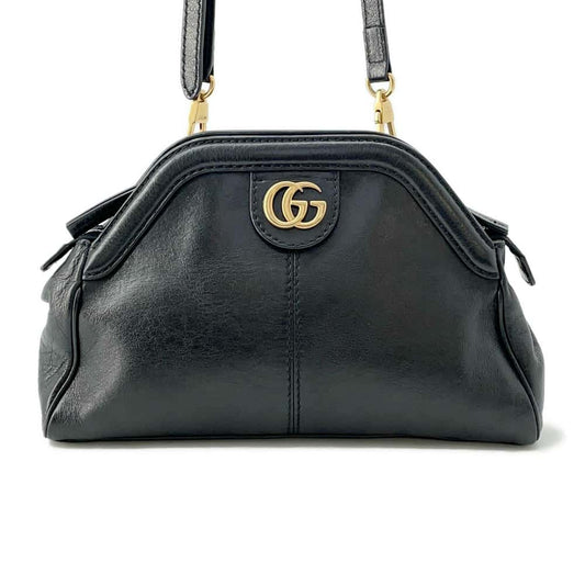 GUCCI Liber Small Shoulder Bag Black 524620 Leather