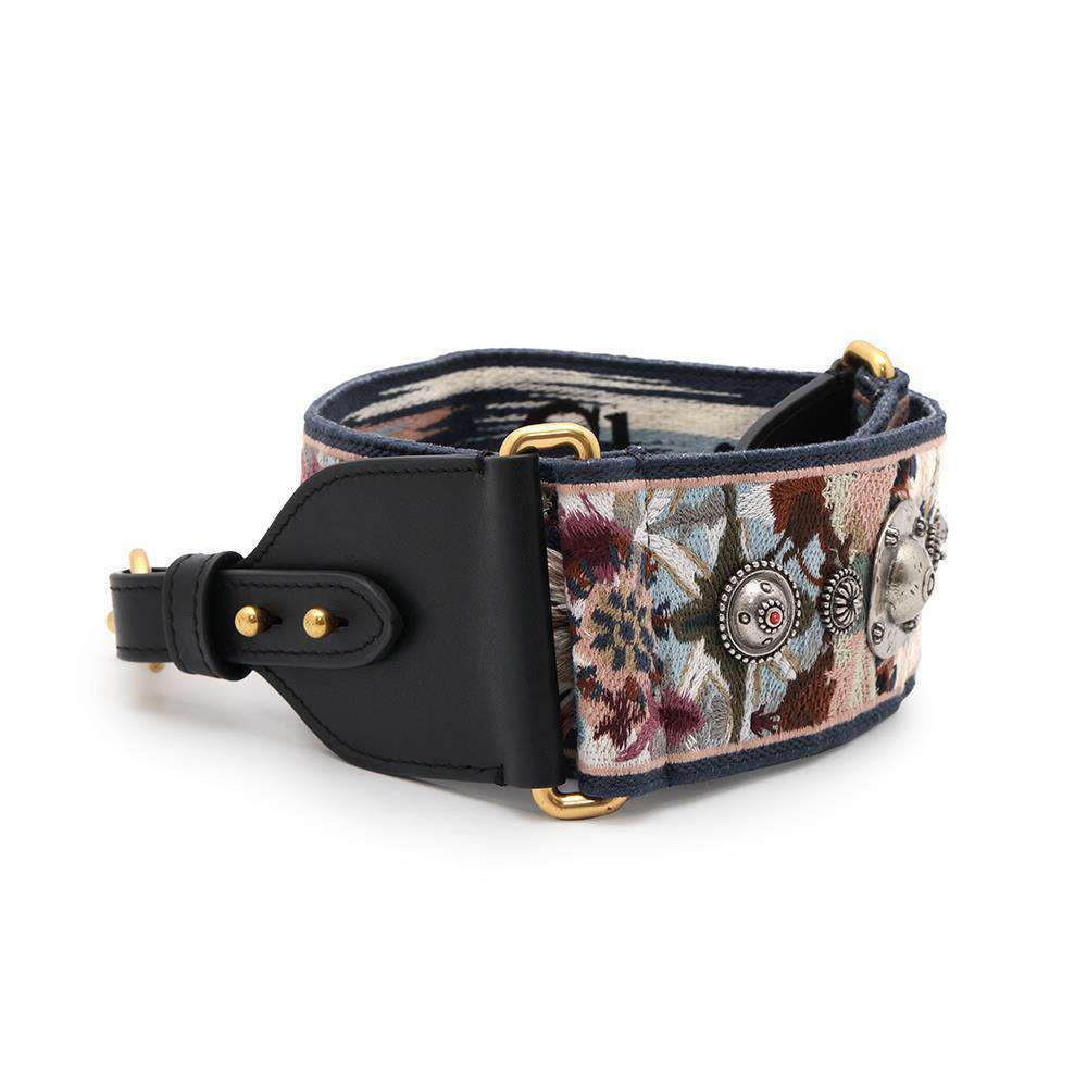 Dior Shoulder Strap Navy/Multicolor Canvas Leather