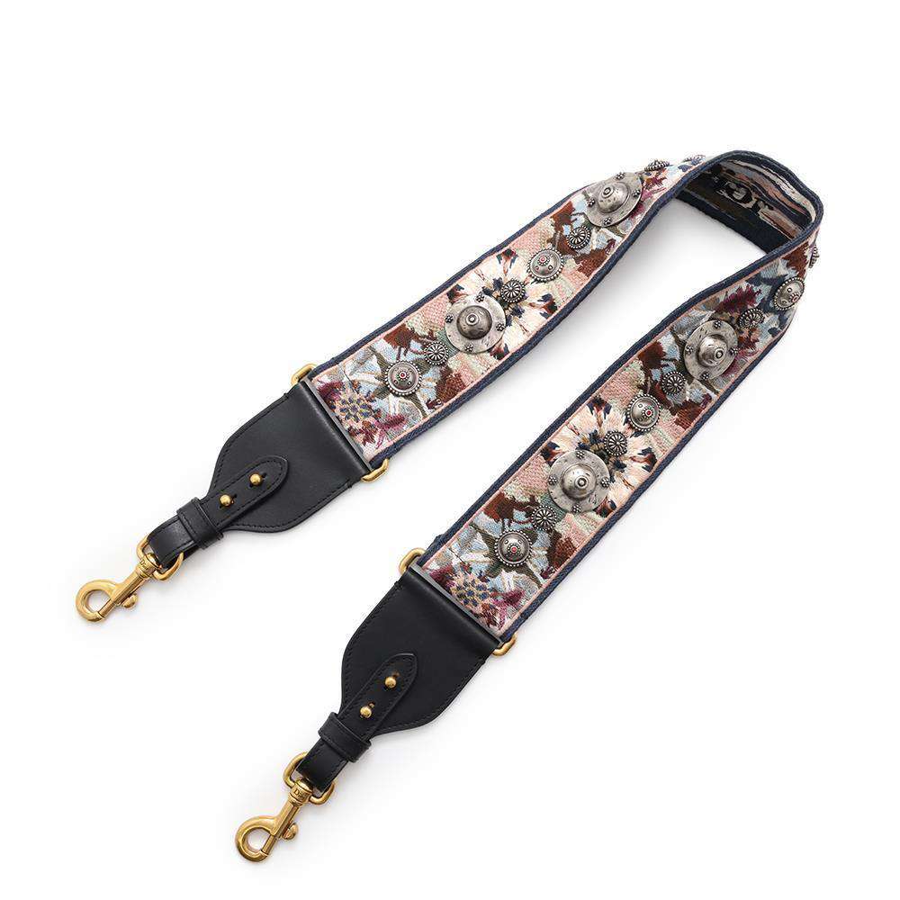 Dior Shoulder Strap Navy/Multicolor Canvas Leather