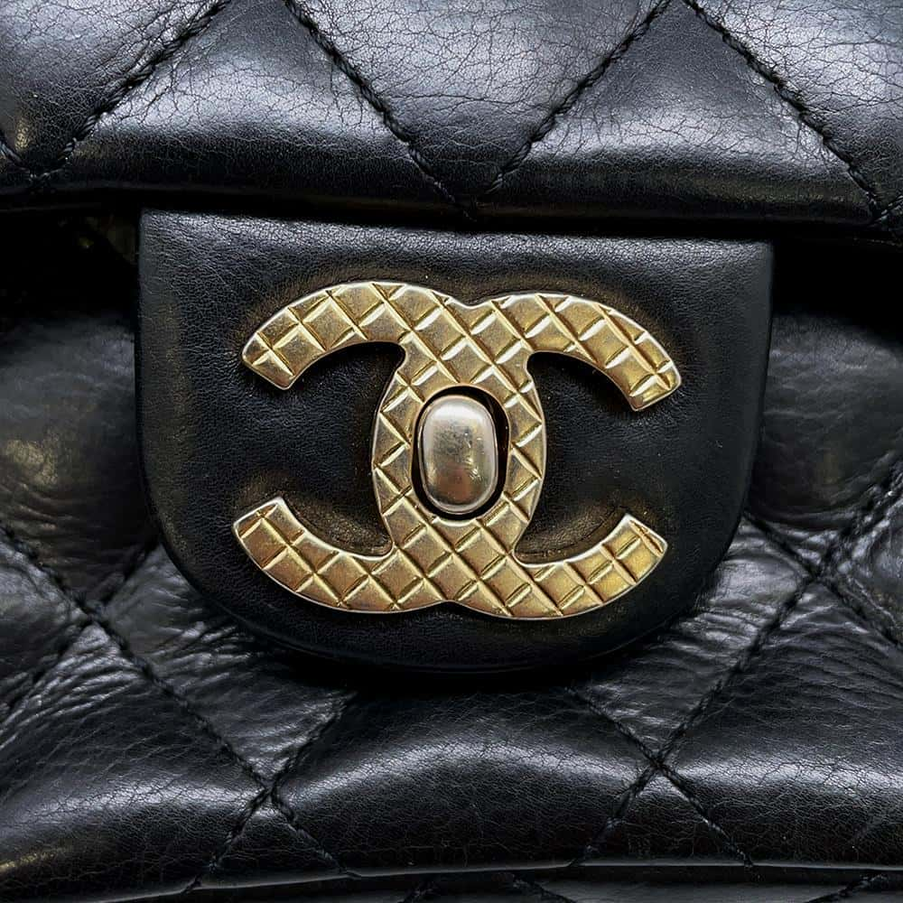 CHANEL Matelasse Single Flap ChainShoulder Bag Black A94495 Lambskin