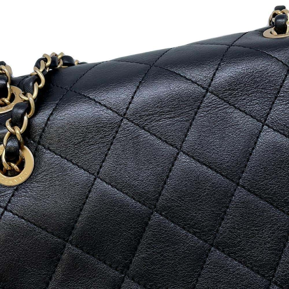 CHANEL Logo ChainShoulder Bag Black AS4190 Lambskin