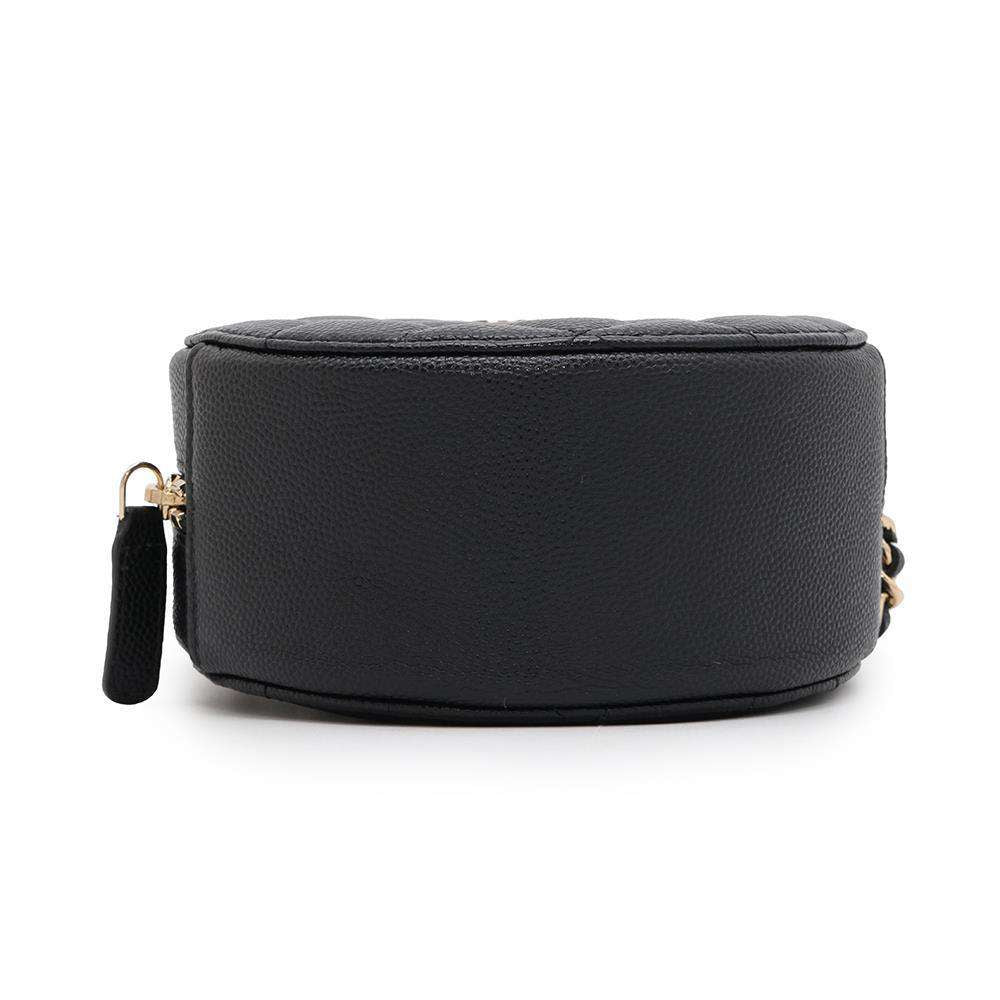 CHANEL Matelasse Round Shoulder Bag BlackA70657 Caviar Leather