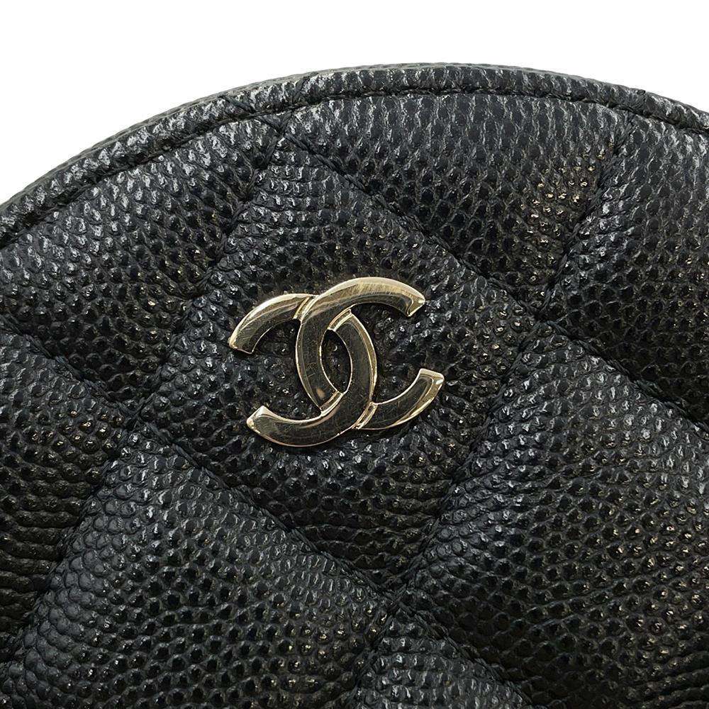 CHANEL Matelasse Round Shoulder Bag BlackA70657 Caviar Leather