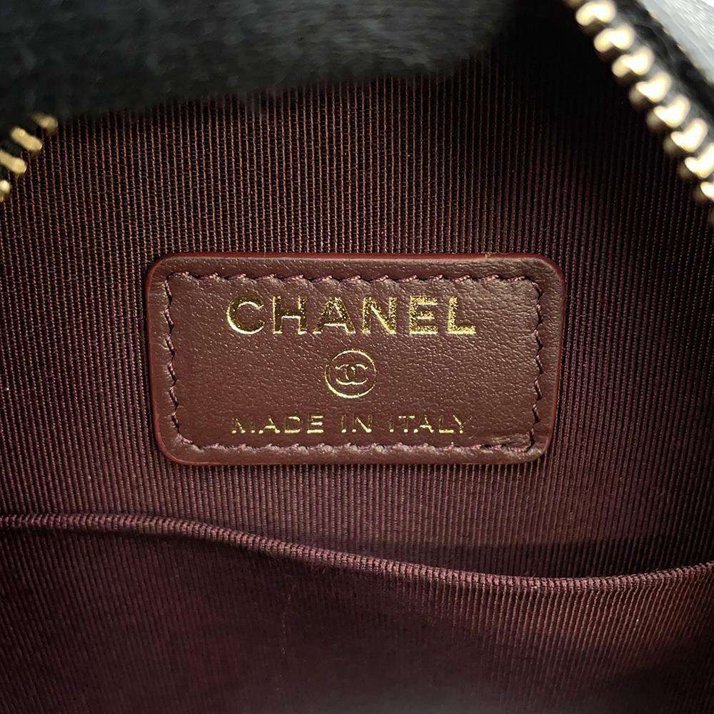 CHANEL Matelasse Round Shoulder Bag BlackA70657 Caviar Leather