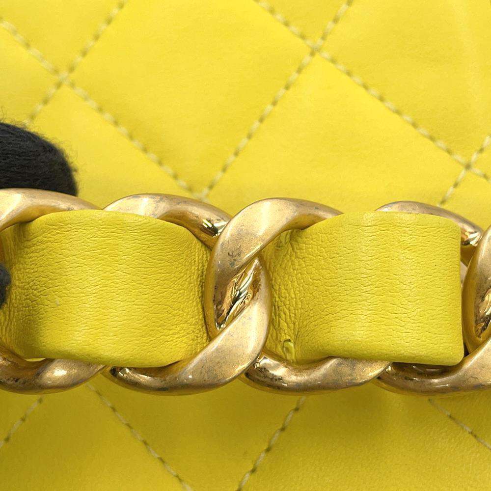 CHANEL Matelasse Vanity ChainShoulder Bag YellowAS3228 Lambskin Size Small