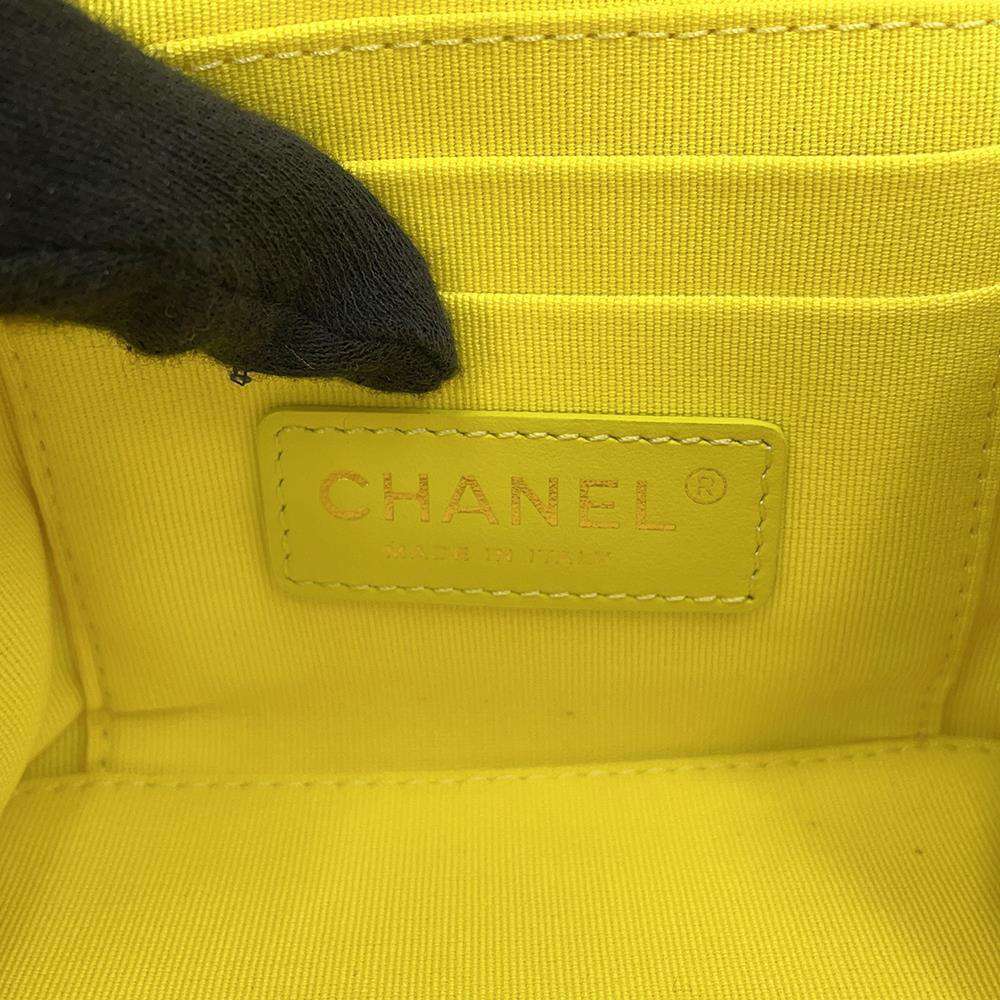 CHANEL Matelasse Vanity ChainShoulder Bag YellowAS3228 Lambskin Size Small