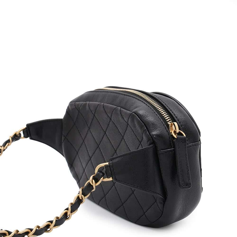 CHANEL CC Logo Crossbody Bag Black Lambskin