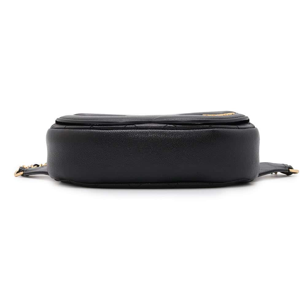 CHANEL CC Logo Crossbody Bag Black Lambskin