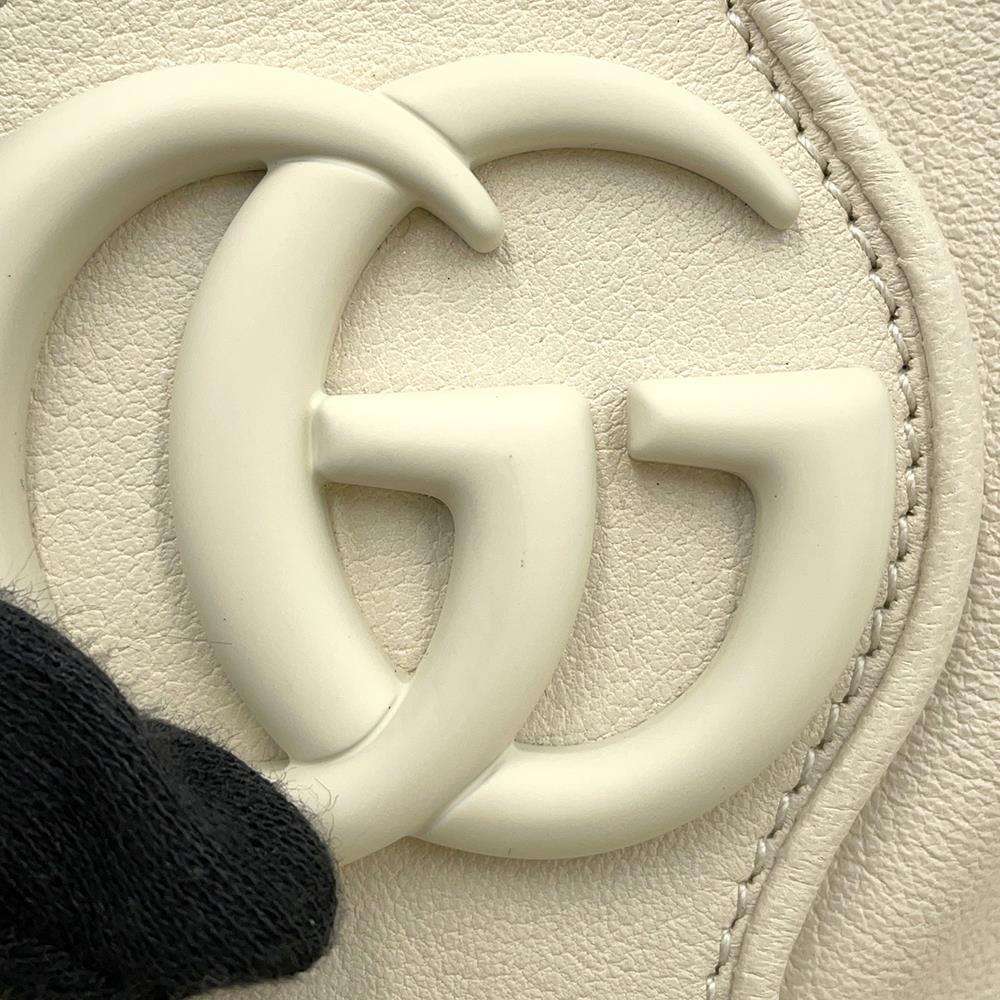 GUCCI Afrotete Shoulder Bag White 772483 Leather Size Large