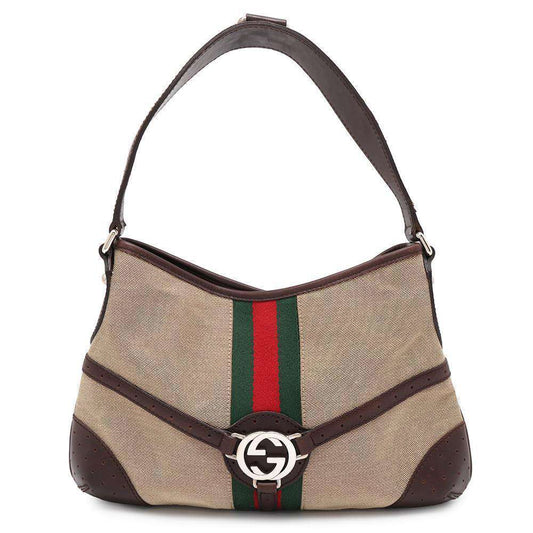 GUCCI One Shoulder Bag Beige/Brown114877 Canvas Leather