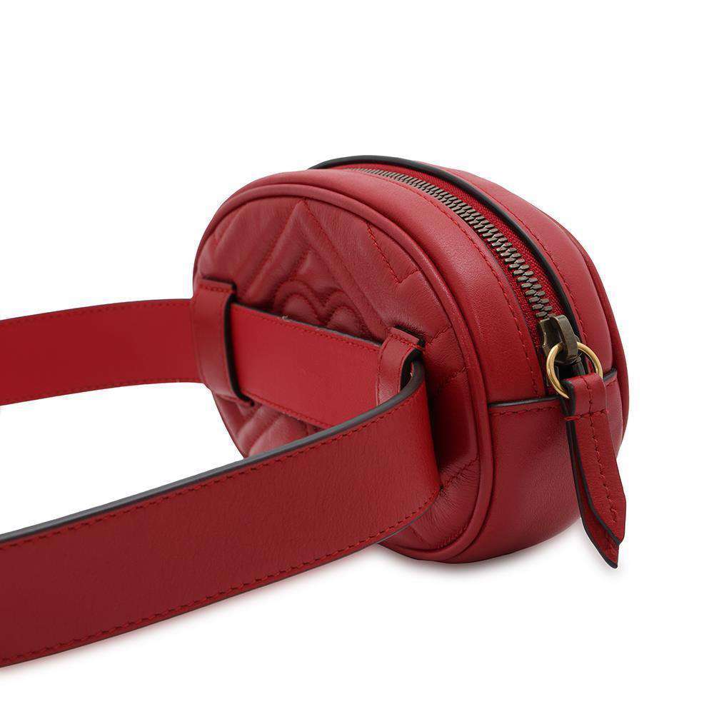 GUCCI GG Marmont Crossbody Bag Red 476434 Leather Size 85