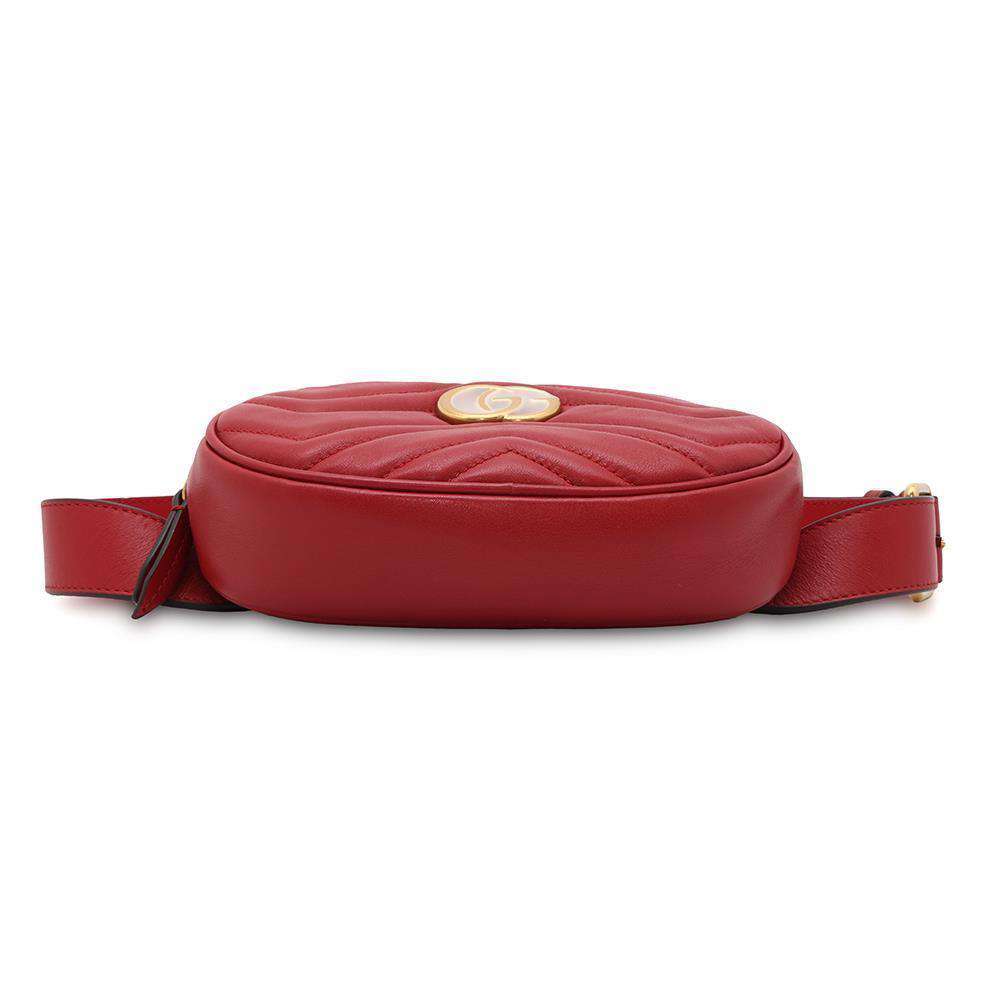 GUCCI GG Marmont Crossbody Bag Red 476434 Leather Size 85