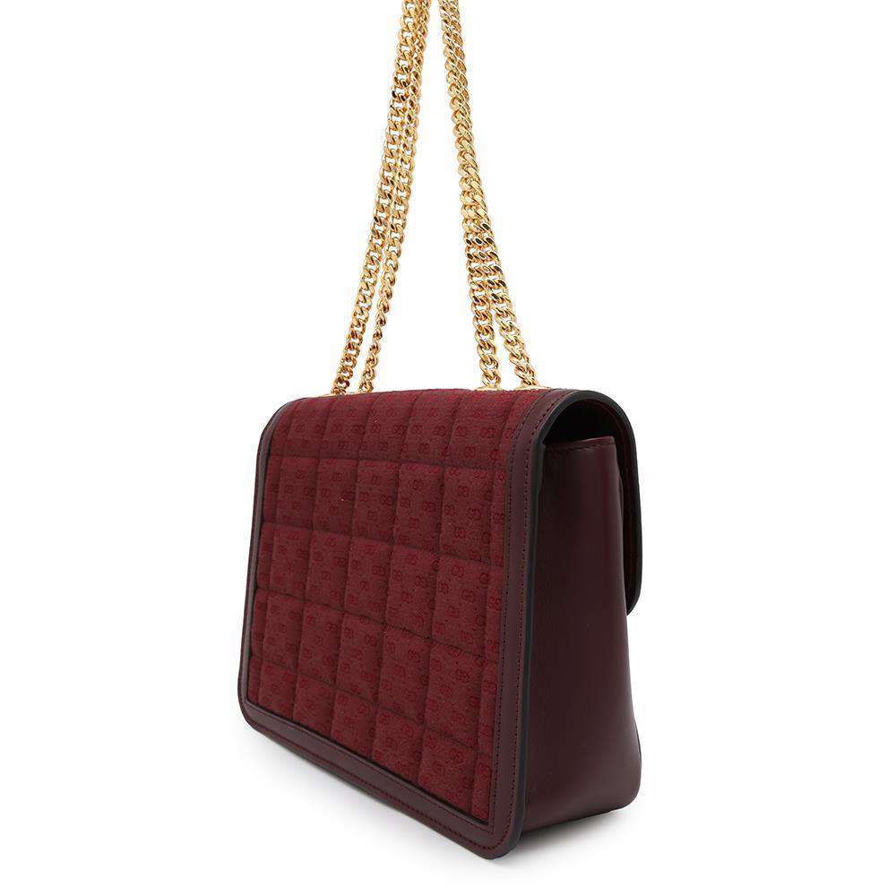 GUCCI GGChainShoulder Bag Bordeaux740834 Canvas Leather