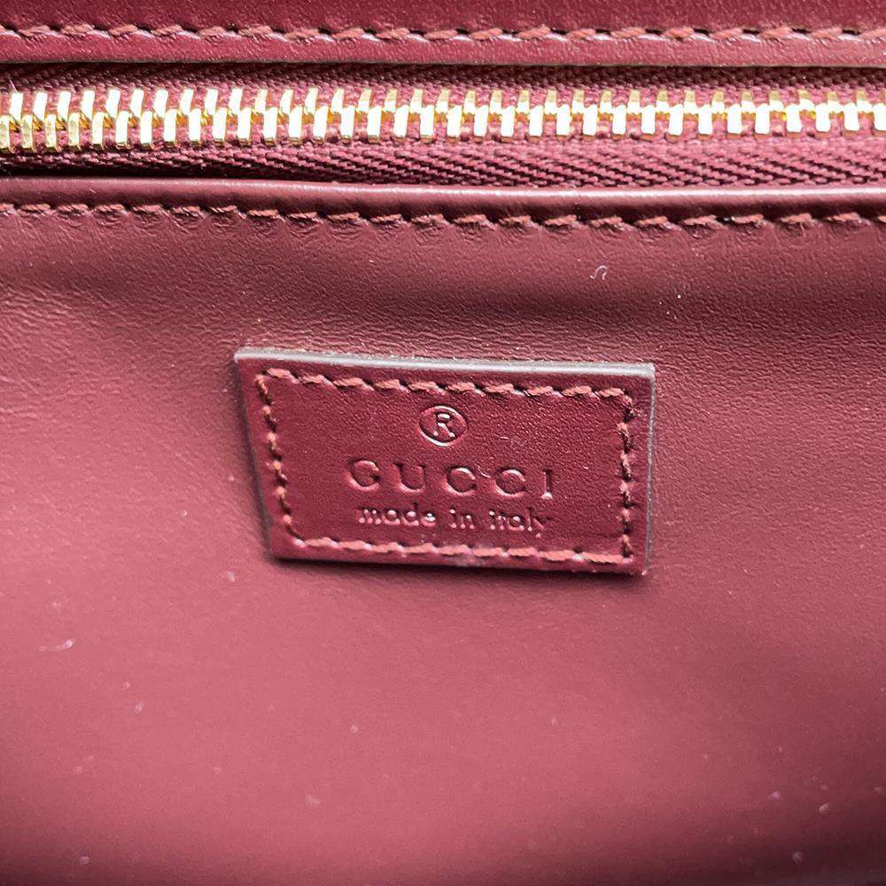 GUCCI GGChainShoulder Bag Bordeaux740834 Canvas Leather