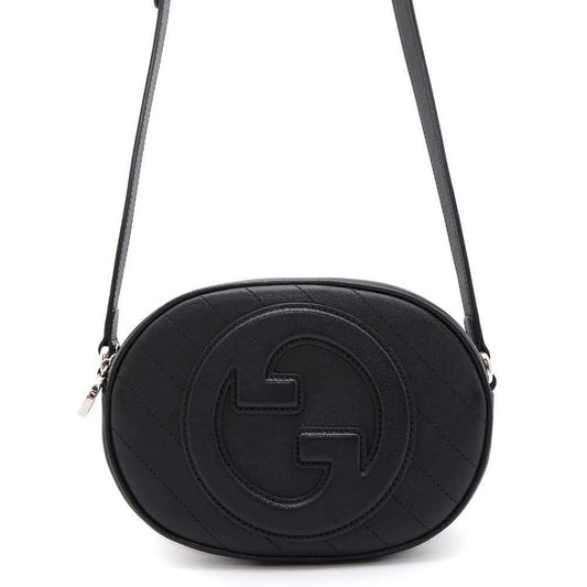 GUCCI Blondie Shoulder Bag Black 760175 Leather