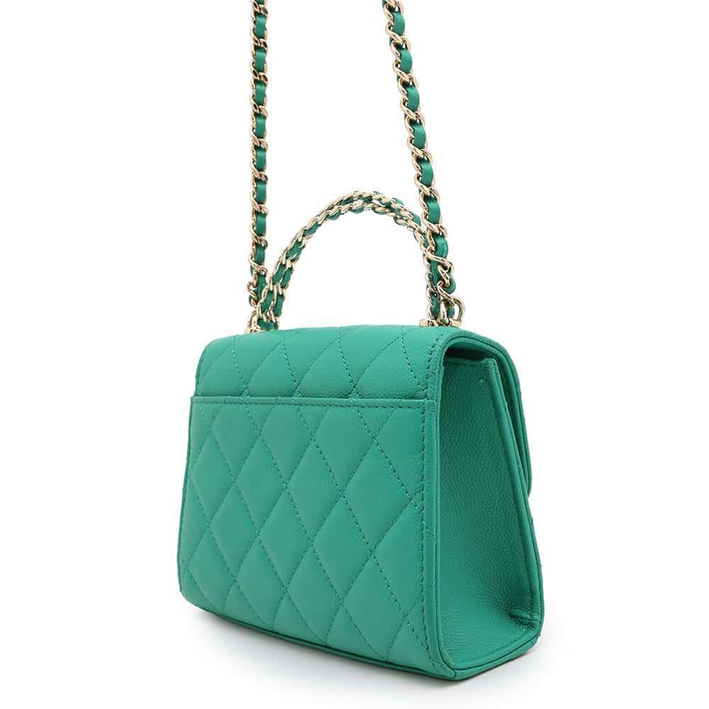 CHANEL Top handle Matelasse ChainShoulder Green AP3237 Caviar Leather