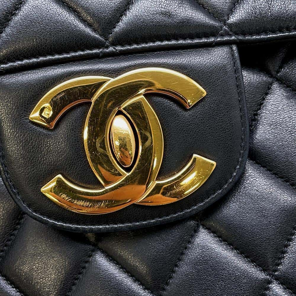 CHANEL Jumbo Matelasse ChainShoulder Black A04412 Lambskin Size 30