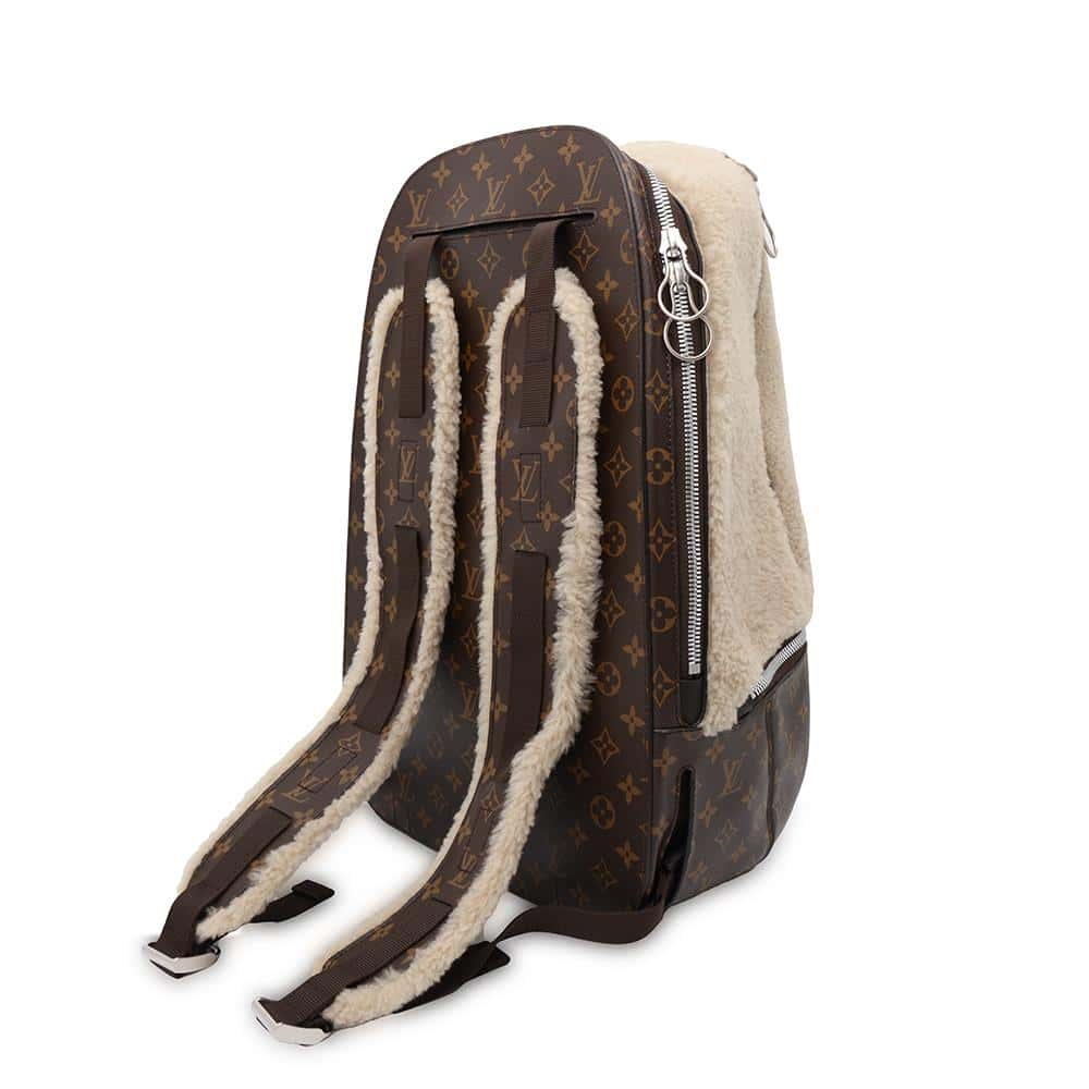 LOUIS VUITTON Marc Newson Collaboration Celebrating Backpack Brown/Ivory M40278 Monogram Mouton